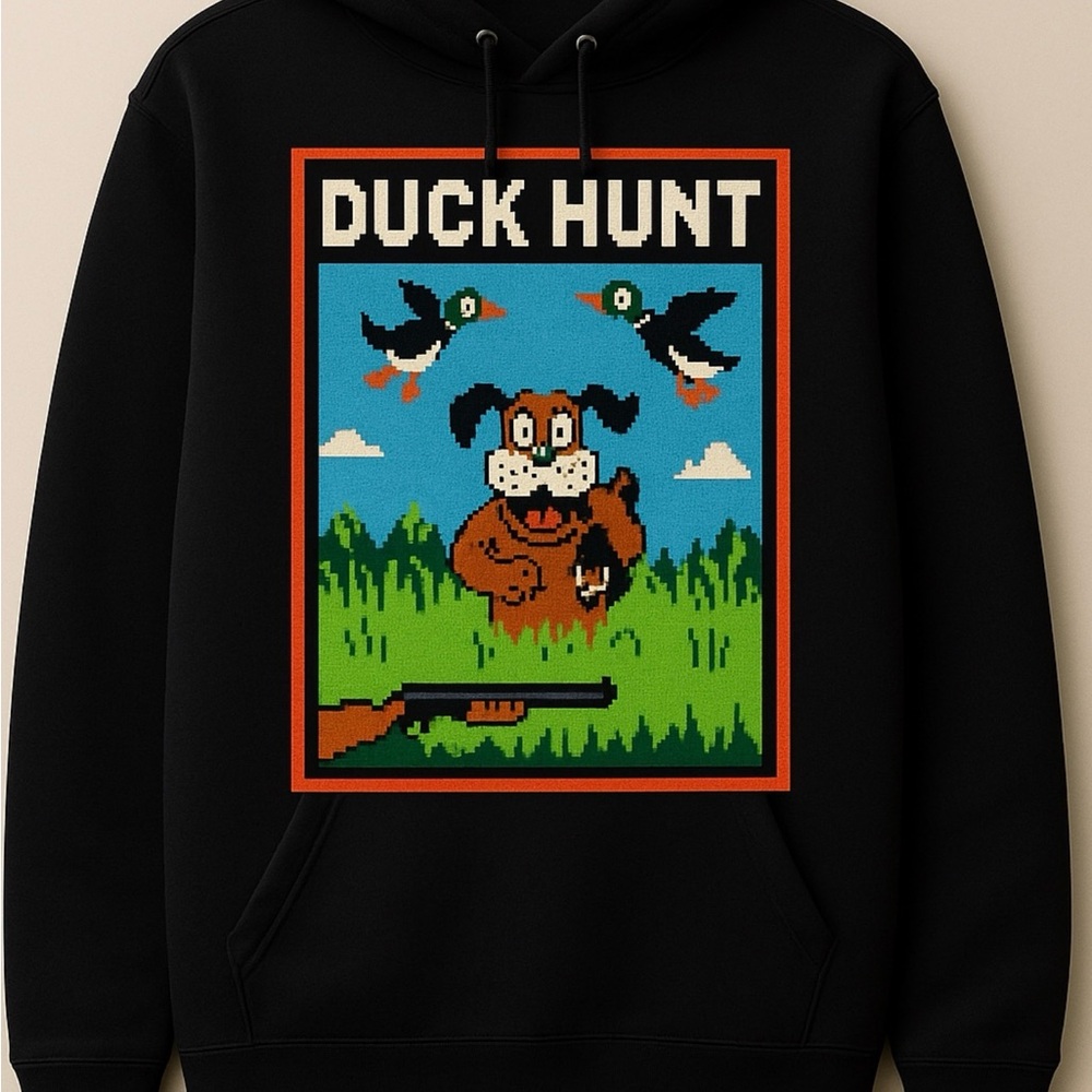 Duck Hunt Graphic Black Sweater